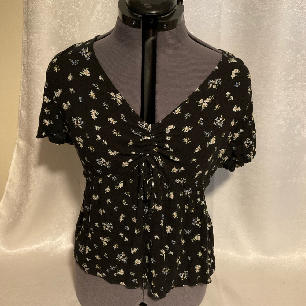 SO Black Floral Babydoll top